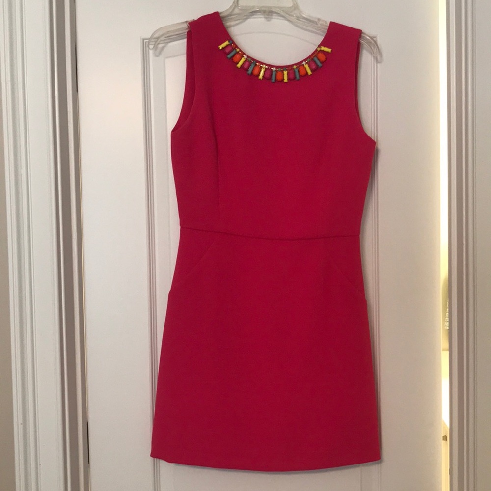 Hot pink mini dress